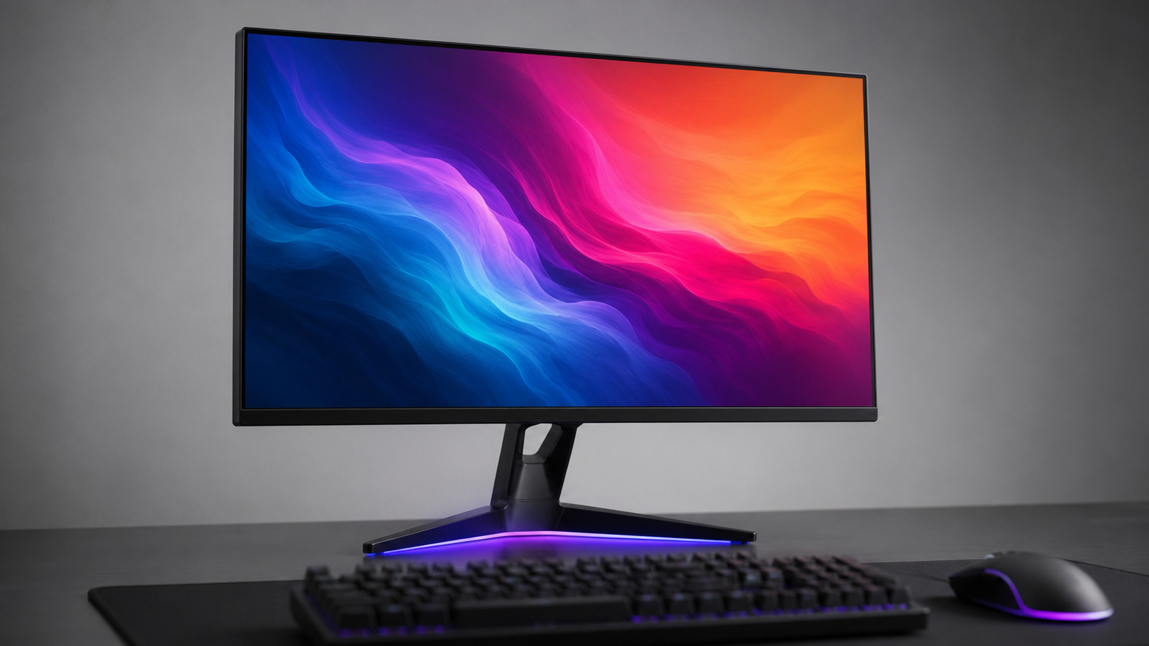 monitor gamer em setup de jogo