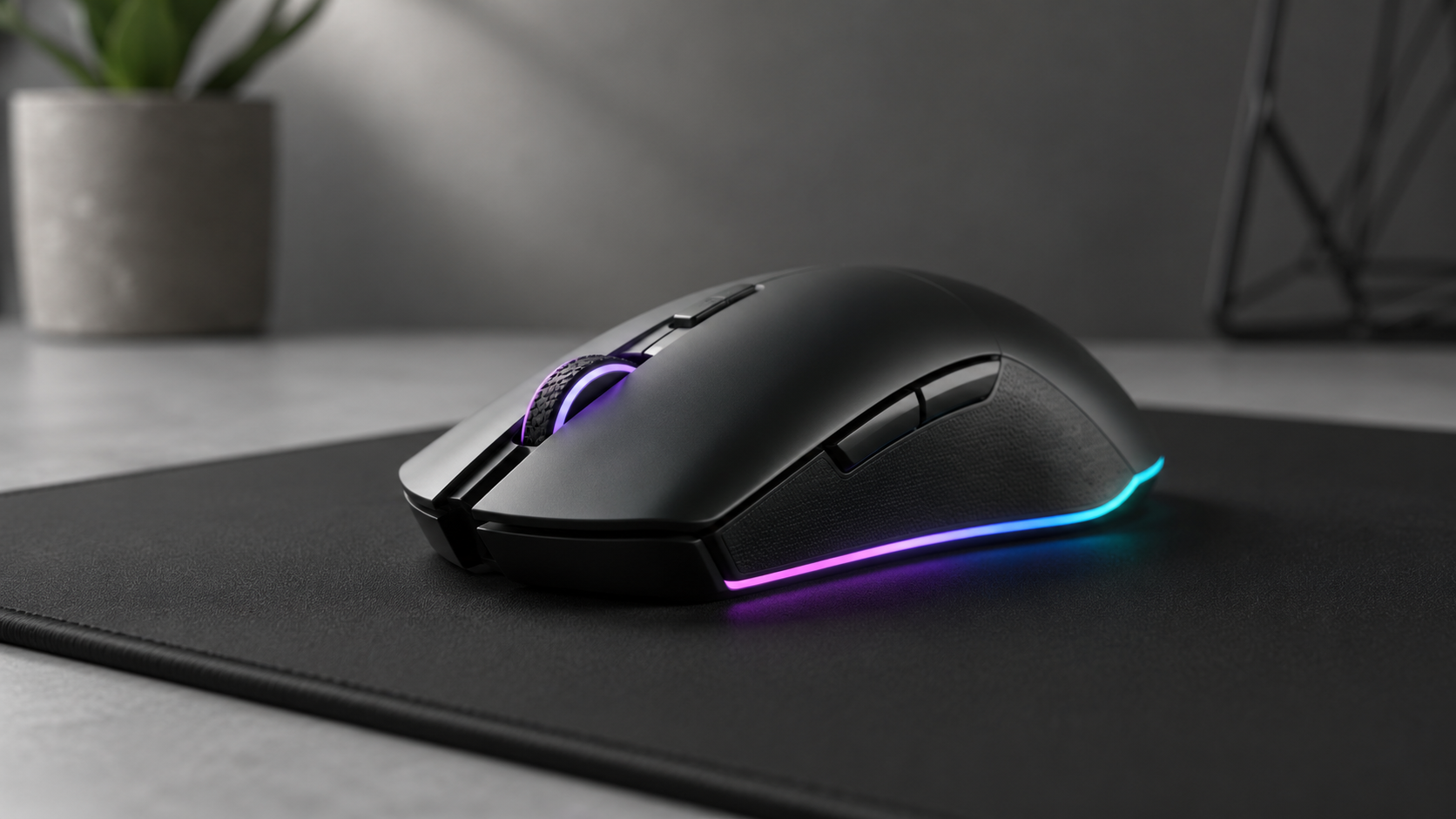 mouse gamer em cima de mousepad representando escolha de periférico para jogos