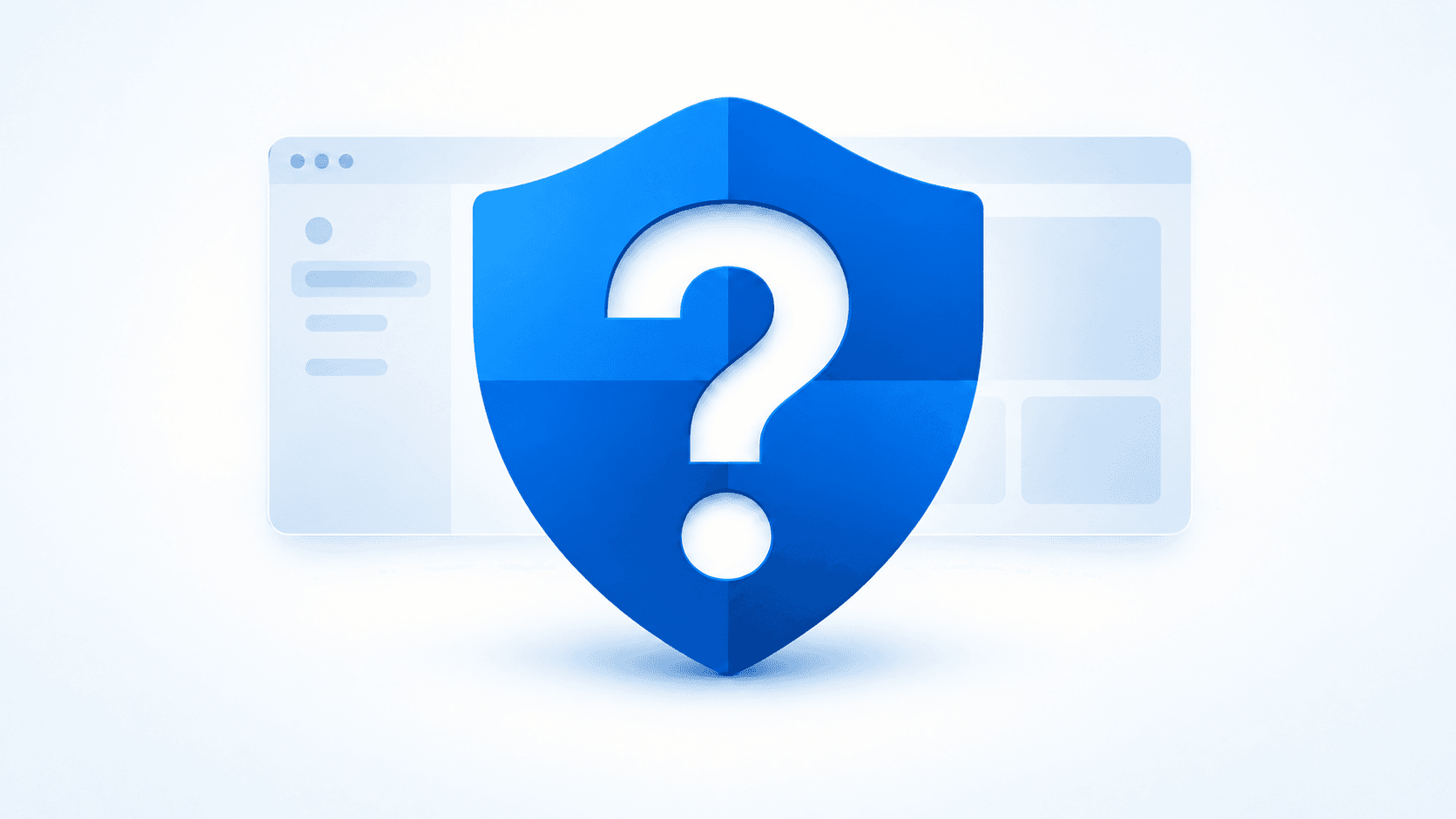 Ilustração de escudo de proteção com ponto de interrogação para artigo sobre o Microsoft Defender.