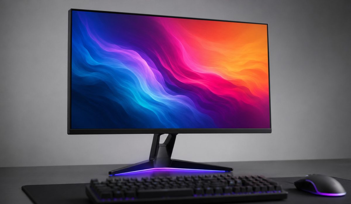 monitor gamer em setup de jogo